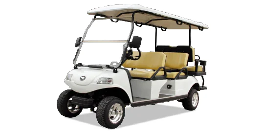 Family driving a Melex Golf Cart on the beach at a coastel resort